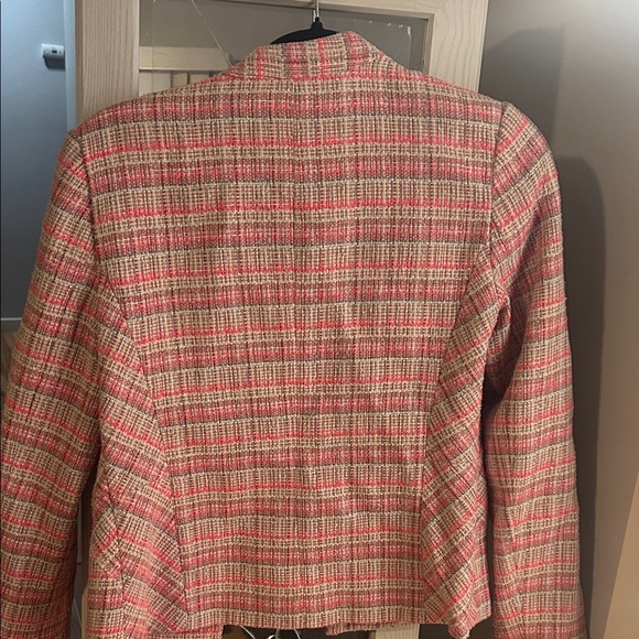 Halogen Women's Blazer in Pink and Cream Plaid - Picture 4 of 6